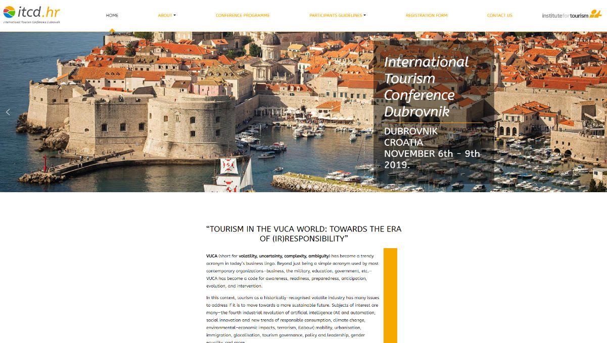 Institut za turizam - prikaz web stranice