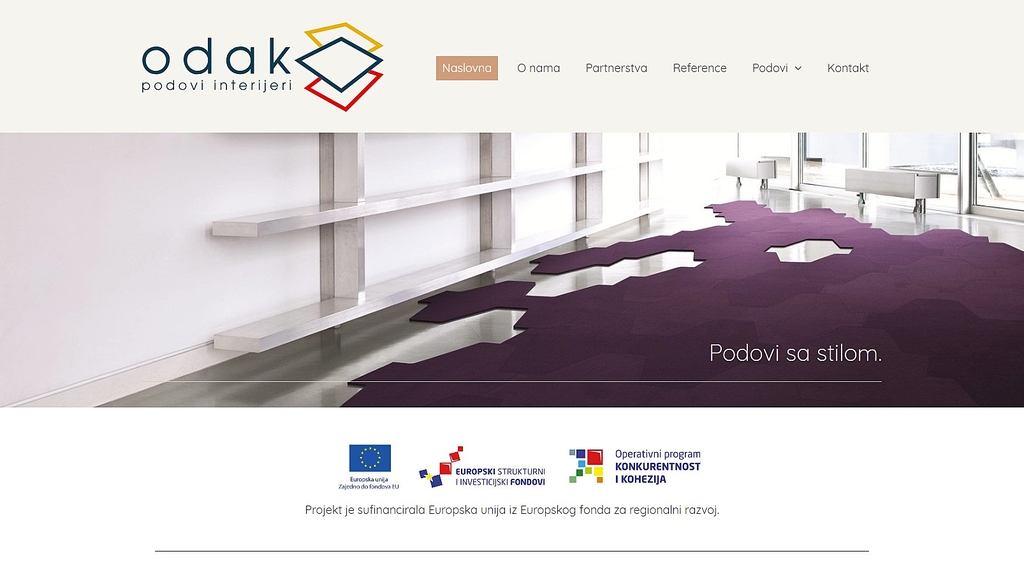 Odak podovi i interijeri - prikaz web stranice
